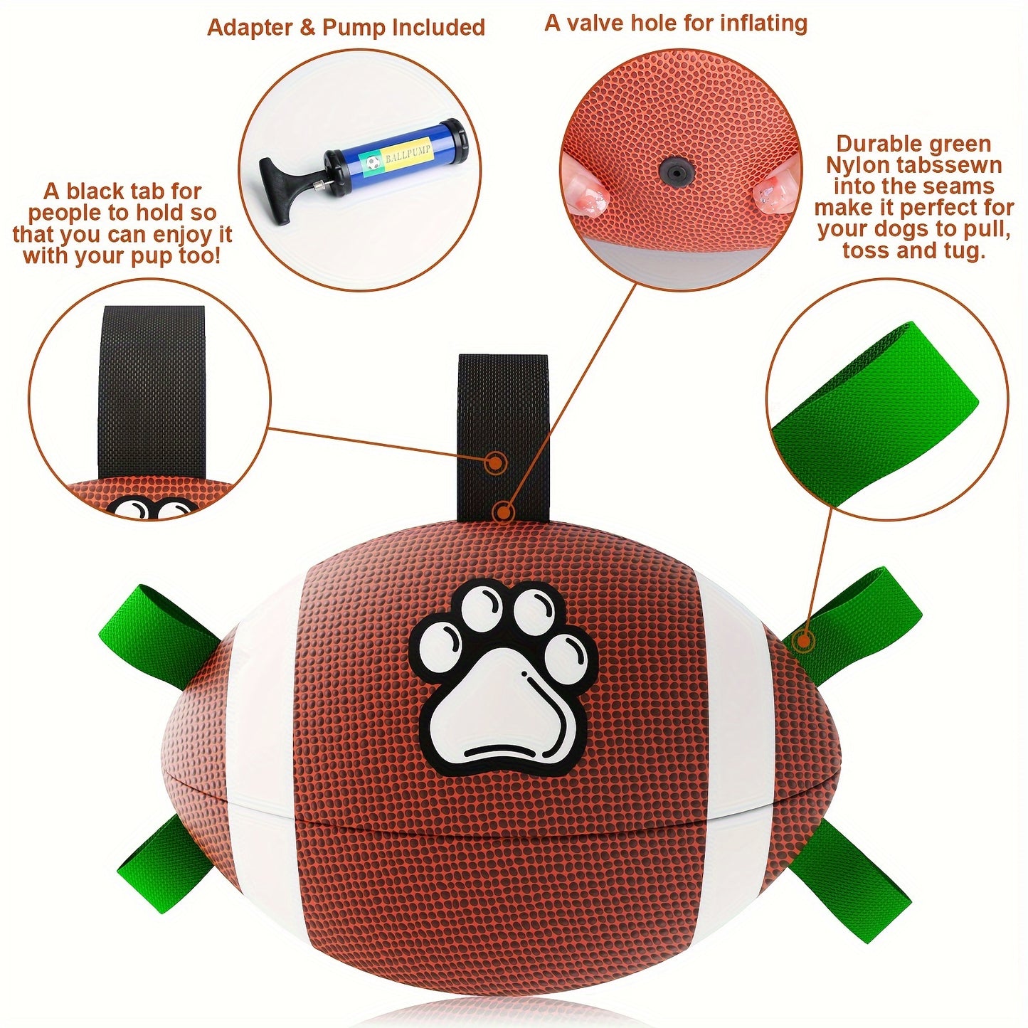 Super durable interactive rugby dog toy