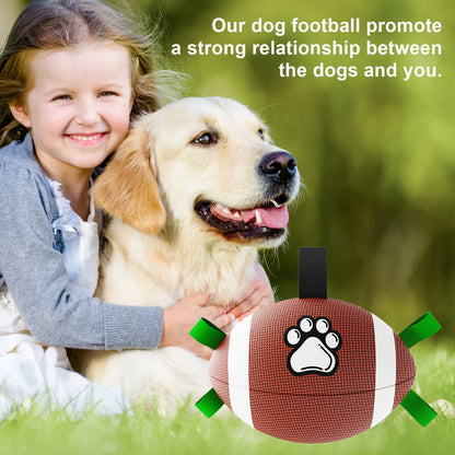 Super durable interactive rugby dog toy